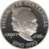  США. 1 доллар 1990 год. 100 лет со дня рождения Эйзенхауэра. (Р) 