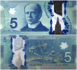 Бона. Канада 5 долларов 2013 год. Сэр Уилфрид Лорье. (Пресс)