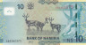  Бона. Намибия 10 долларов 2015 год. Антилопы Спрингбок. (Пресс) 