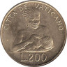  Ватикан. 200 лир 1992 год. Кормящая мать. 