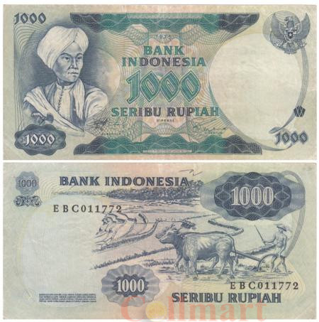  Бона. Индонезия 1000 рупий 1975 год. Принц Дипонегоро. (VF) 