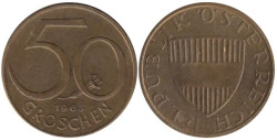 Австрия. 50 грошей 1963 год.