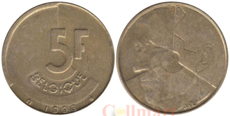  Бельгия. 5 франков 1993 год. BELGIQUE 