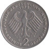  ФРГ. 2 марки 1972 год. Теодор Хойс, 20 лет Федеративной Республике (1949-1969). (G) 