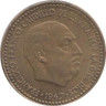  Испания. 1 песета 1947 год. Франсиско Франко. (54 внутри звезды) 