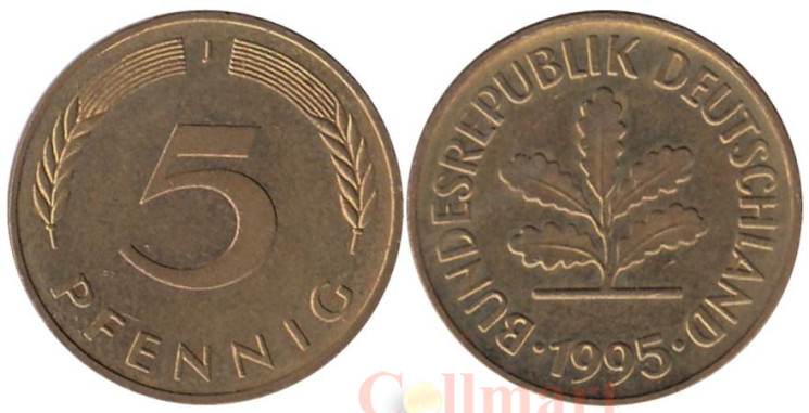  ФРГ. 5 пфеннигов 1995 год. (J) 