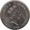  Остров Святой Елены. 10 пенсов 1991 год. 