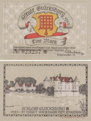 Бона. Германия. Глюксбург 1 марка 1920 год. Нотгельд. (XF)