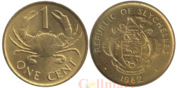 Сейшельские острова. 1 цент 1982 год. Краб.