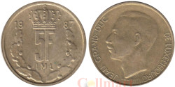 Люксембург. 5 франков 1987 год. Великий герцог Жан.