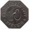 Германия. Висбаден. 10 пфеннигов 1917 год. Нотгельд, 8-угольник.   Германия. Висбаден. 10 пфеннигов 1917 год. Нотгельд, 8-угольник.