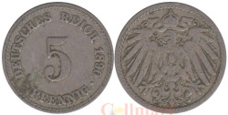 Германская империя. 5 пфеннигов 1890 год. (A)