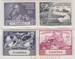 Набор марок. Гамбия. 75 лет Всемирному почтовому союзу (U.P.U.). 4 марки.