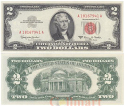 Бона. США 2 доллара 1963 год. Томас Джефферсон. (A) (XF)