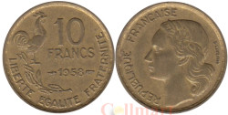 Франция. 10 франков 1958 год. Тип Жиро. Галльский петух.