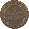  Германия (ФРГ). 5 пфеннигов 1996 год. Дубовые листья. (F) 