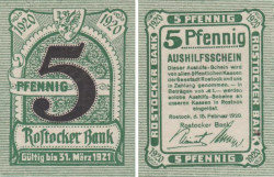 Бона. Германия. Росток 5 пфеннигов 1920 год. Нотгельд. (XF)