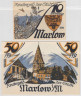  Набор банкнот. Германия. Марлов 10 и 50 пфеннигов 1922 год. Нотгельды, 2 штуки. (XF) 