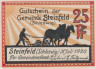  Бона. Германия. Штайнфельд (Шлезвиг) 25 пфеннигов 1920 год (вариант 4). Нотгельд. (VF) 