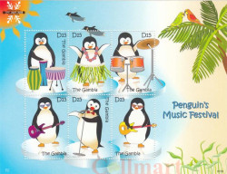 Малый лист. Гамбия. Музыкальный фестиваль пингвинов.