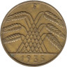  Германия (Веймарская республика). 10 рейхспфеннигов 1935 год. Колосья. (F) 