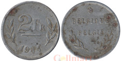 Бельгия. 2 франка 1944 год. Король Леопольд III.