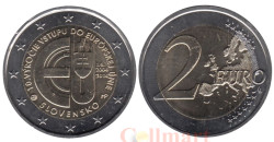 Словакия. 2 евро 2014 год. 10 лет вхождению Словакии в Евросоюз.