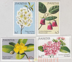 Набор марок. Маврикий. Flowers 1977. 4 марки.