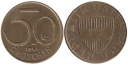 Австрия. 50 грошей 1968 год.