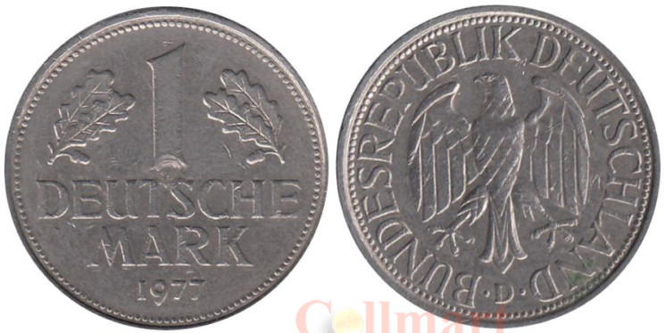  ФРГ. 1 марка 1977 год. (D) 