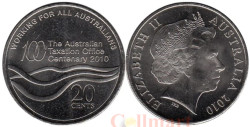 Австралия. 20 центов 2010 год. 100 лет налоговому Управлению.
