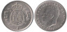  Испания. 5 песет 1975 год. Король Хуан Карлос I. (77 внутри звезды) 