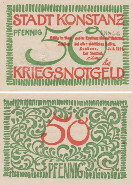  Бона. Германия. Констанц 50 пфеннигов 1918 год. Нотгельд. (XF) 