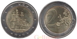 Германия. 2 евро 2012 год. Замок Нойшванштайн, Бавария. (D)