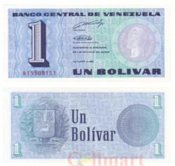 Бона. Венесуэла 1 боливара 1989 год. Симон Боливар. (XF)