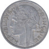 Франция. 2 франка 1948 год. Тип Морлон. Марианна. (без отметки монетного двора) 