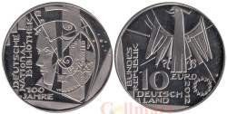Германия. 10 евро 2012 год. 100 лет немецкой национальной библиотеке.