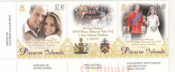 Сцепка марок. Питкэрн, Острова. Свадьба принца Уильяма и Кэтрин Миддлтон.