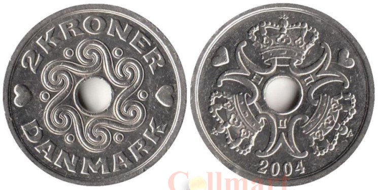 Дания. 2 кроны 2004 год. 