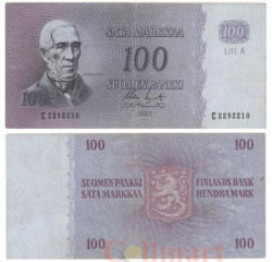 Бона. Финляндия 100 марок 1963 год. Юхан Вильгельм Снельман. Выпуск "Litt. A". (VF)