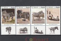 Набор марок. Ангола 2019 год. Зебра Чапмена. (4 марки)