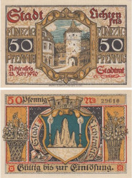 Бона. Германия. Лихтенфельс 50 пфеннигов 1920 год. Нотгельд. (XF)