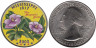  США. 25 центов 2002 год. Квотер штата Миссисипи. цветное покрытие (D). 