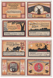 Набор банкнот. Германия. Штайнфельд (Шлезвиг)​ 25 пфеннигов 1920 год. Нотгельды, 4 штуки. (XF)
