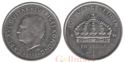 Швеция. 1 крона 2008 год.