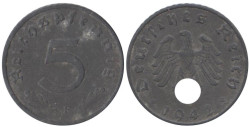 Германия - Третий рейх. 5 рейхспфеннигов 1942 год. (F)