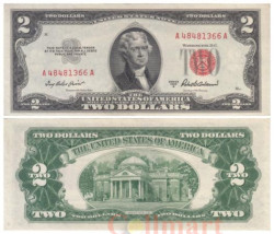 Бона. США 2 доллара 1953 год. Томас Джефферсон. (A) (XF-AU)