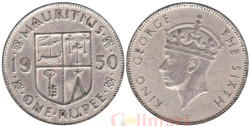 Маврикий. 1 рупия 1950 год. Георг VI.