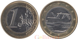 Финляндия. 1 евро 2015 год. Два лебедя.