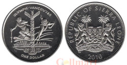 Сьерра-Леоне. 1 доллар 2010 год. XXI зимние Олимпийские Игры, Ванкувер 2010 - Спортсмены.